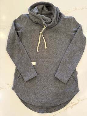 Deso Supply Tallac Pullover BCowl Neck Drawstring Pockets Fleece Sz XS